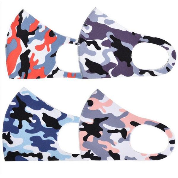 Face Masks Protect Anti-dust Wind Ice Silk Camouflage Cotton Mouth Mask Washable Breathable Cyling Bicycle Protective Camo Black Package Hot