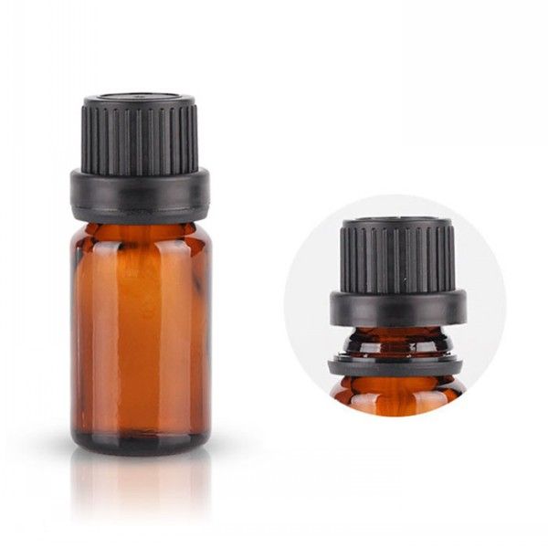 2021 50ml-1.7oz Empty Refillable Amber Glass Essential Oil Bottles Vials Jars with Orifice Reducer and Black Cap Perfume Aromatherapy DIY