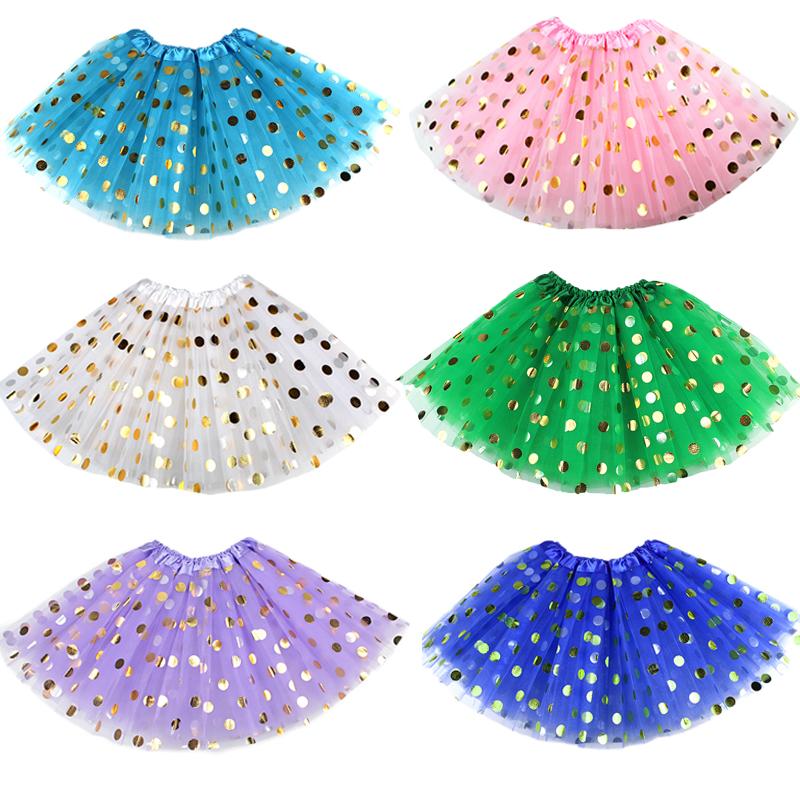 Skirts Baby Girl Clothes Pink Gold Dot Tutu Skirt Kids Princess Girls Sparkle Ball Gown Pettiskirts Birthday Party Kawaii