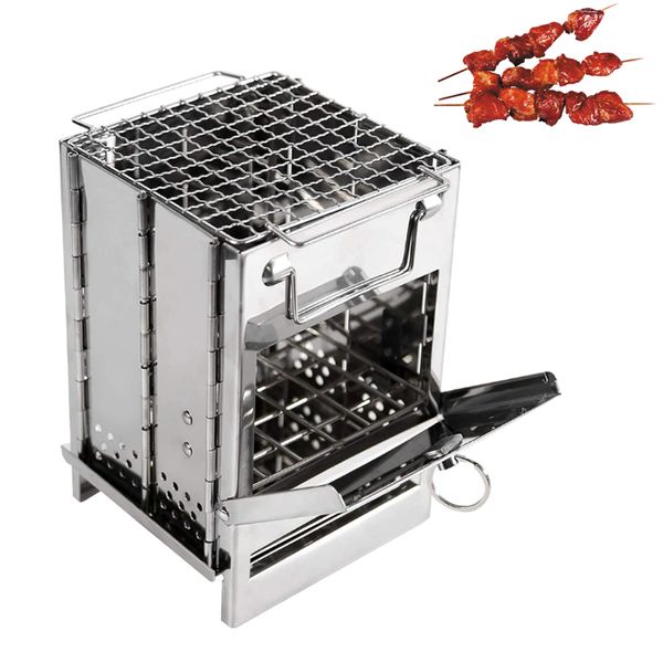 Windproof Wood Stoves Furnace Camping Stove Wood Alcohol Burner Tourist Cooker Outdoor Camping Hiking BBQ Equipment