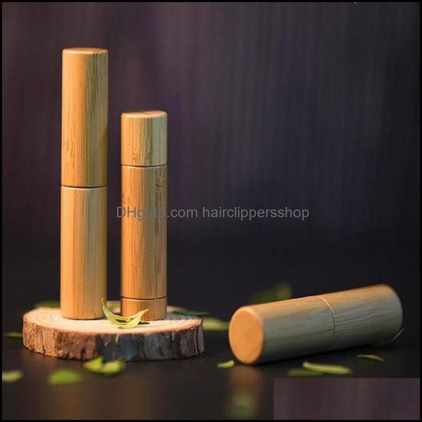 Storage Housekee Organization Home Gardenstorage Bottles & Jars 1Pc Natural Bamboo Lipstick Refillable Diy Empty Lip Gloss Tubes Portable Tr