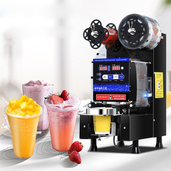 Cup Sealing Machine Automatic Bubble Tea Machine Cup Sealer for 9-9.5 PP-PE-Paper Milk Tea Cup Boba Tea Machine