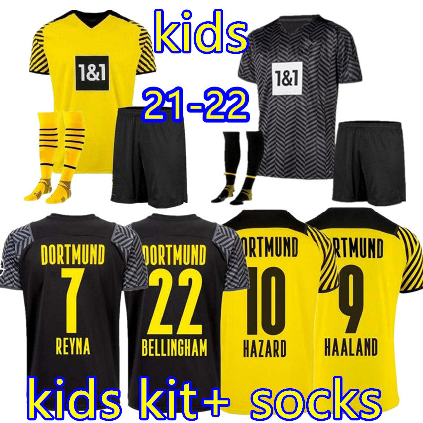 2021-22 Borussia Soccer Jersey 20 21 kids football Shirt SANCHO HUMMELS BRANDT PACO DELANEY GK kids kit maillot