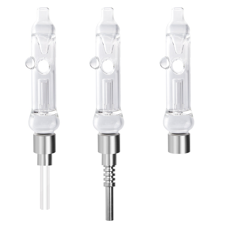 Glass_Shop_420 CSYC NC029 Dab Rig Glass Water Pipe 510 Titanium Quartz Ceramic Tips Oil Rigs Bongs Spill-proof Air Hole Recycle Bubbler