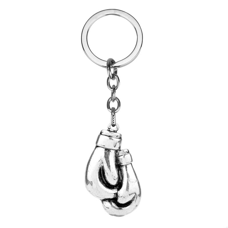 Keychains HANCHANG Keychain Ancient Sliver Pair Boxing Glove Pendant Charm Fashion Sport Fitness Jewelry Men Gift Drop
