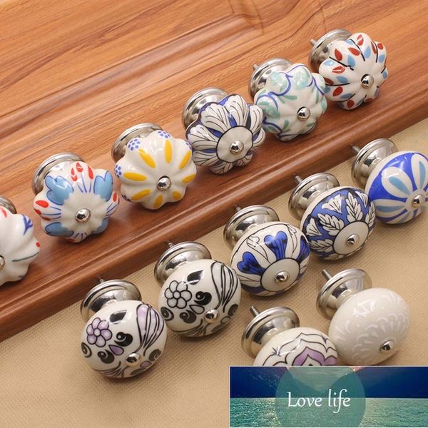 Vintage Pumpkin Cabinet Knobs European Furniture Handles Ceramic Door Knob Drawer Cupboard Kitchen Pull Knobs Factory price expert design Qu