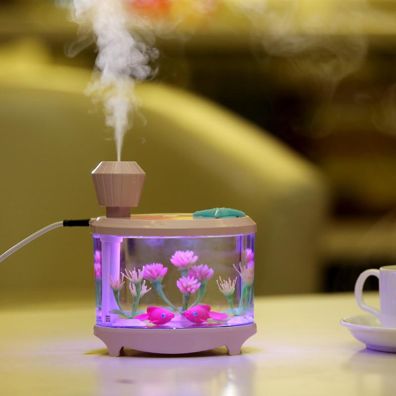 Humidifiers 460ML USB With LED Night Light Fish Tank Air Humidifier Diffuser Mist Maker Atomizer Gift 4 Colors