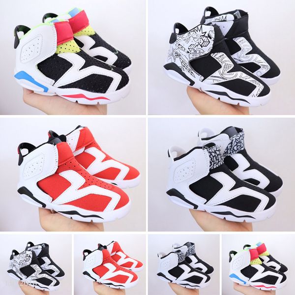 Children&#039;s 6 VI Basketball Shoes Top Quality Kids 6s Sports Boys Girls Youths Baby outdoor Sneakers size 24-35