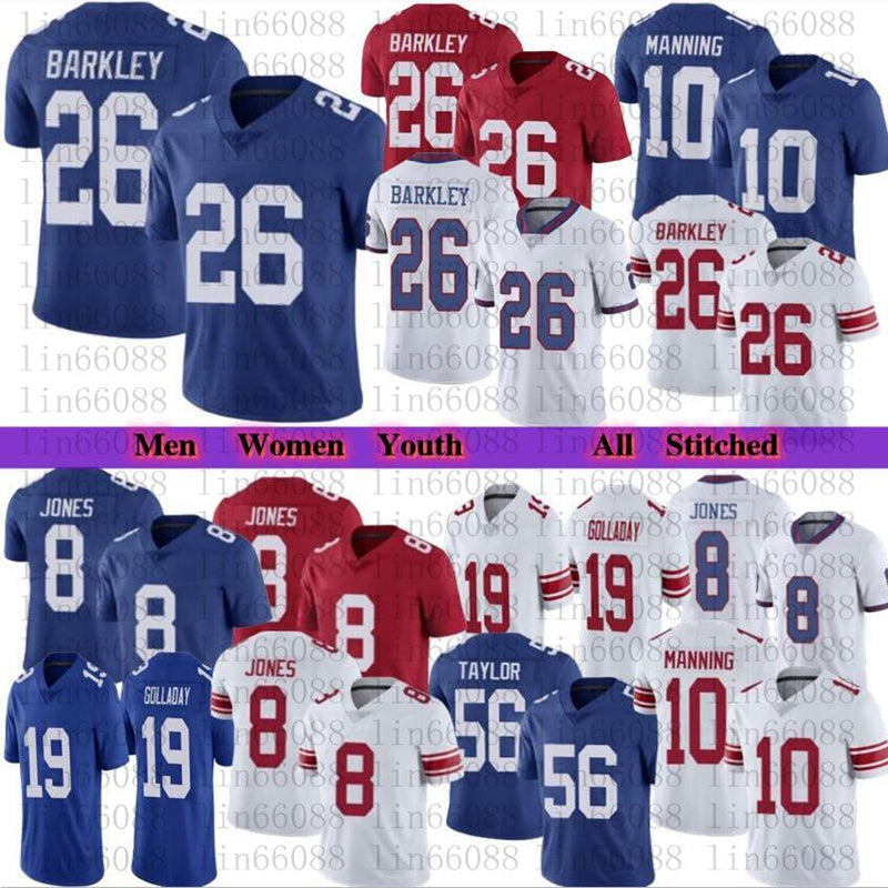 Men Women Youth Football 26 Saquon Barkley 10 Eli Manning New&#132; York&#132;Giants&#132;Daniel Jones 19 Kenny Golladay Jerseys