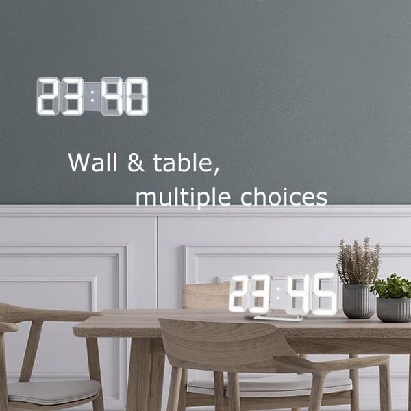 Wall Clocks 3D LED Clock Large Digital Electronic Big Number Modern Table Desk Alarm Watch Backlight Temperature