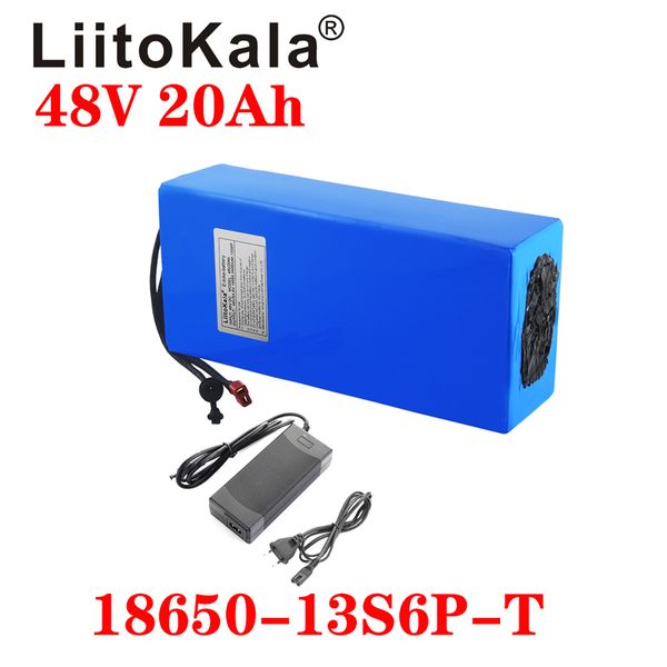 LiitoKala 48V 20ah 18650 13S6P ebike battery pack 20A BMS 54.8v Lithium Batteries For bike Electric Scooter
