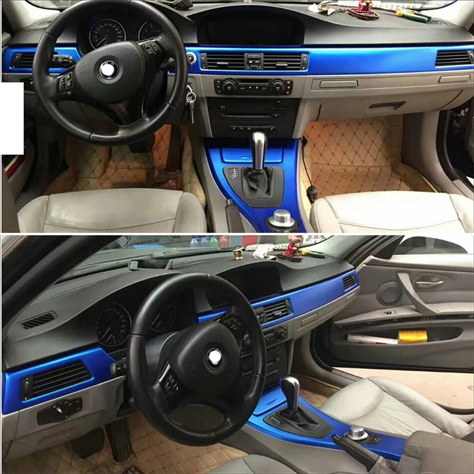 For BMW 3 Series E90 E92 4 doors Interior Central Control Panel Door Handle Carbon Fiber Stickers Decals Car styling Accessorie