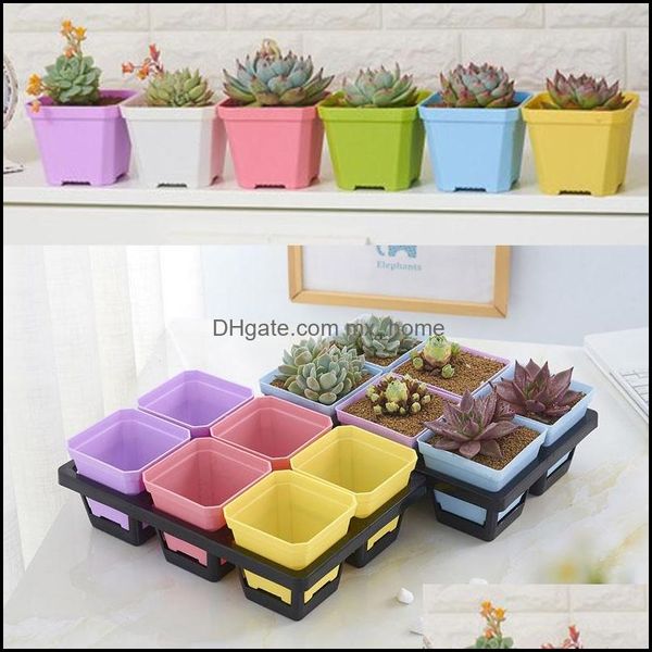 Planters Pots Supplies Patio, Lawn & Gardenwholesale High Quality Thick Colorf Square Mini Flower Pot Charm Planting For Garden Decoration H