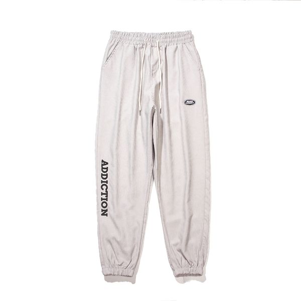 Autumn simple embroidered corduroy Leggings men&#039;s fashion street loose casual sports pants