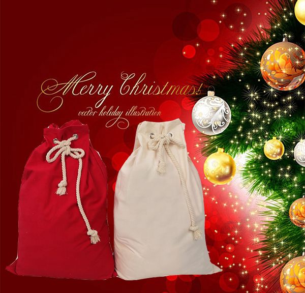 48*70cm Christmas Gift Bag Santa Claus Sack Xmas Tree Decorations Drawstring Candy Bags Festival Party Decor
