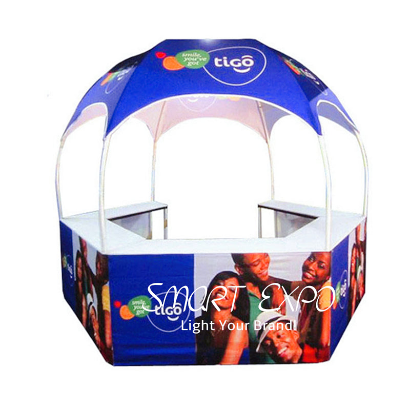 Hexagonal Pavilion Canopy Tent for Brand Advertising Display with Custom Full Color Printing Graphics
