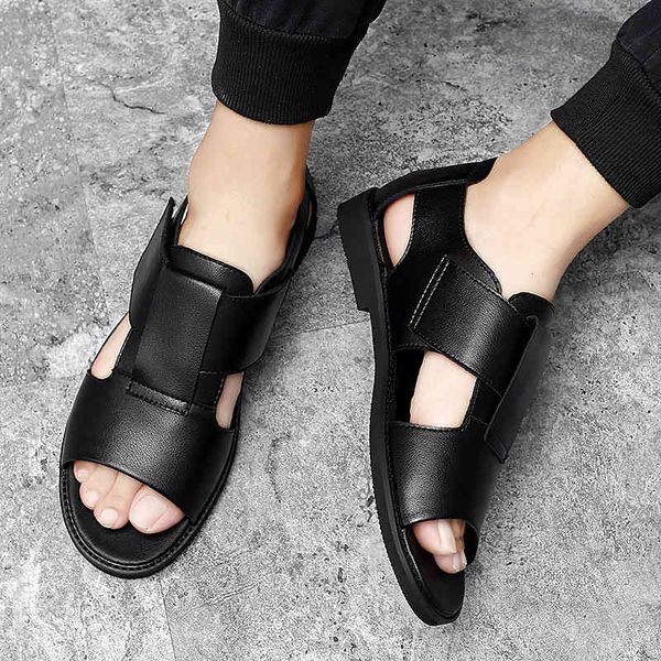 Dress Shoes Men's summer beach sandals, breathable outdoor gladiator shoes, good Roman casual large size 44*, PQP0