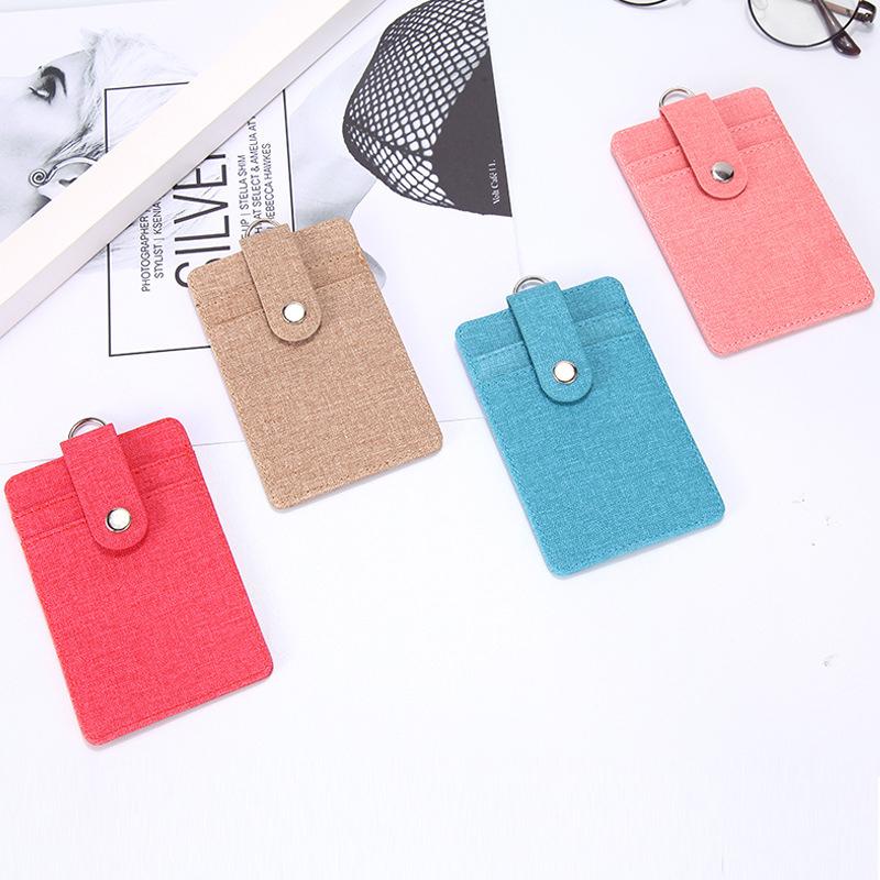 Card Holders 1PC PU Retractable Lanyards ID Badge Holder Leather Name Cover Strap Case Employee