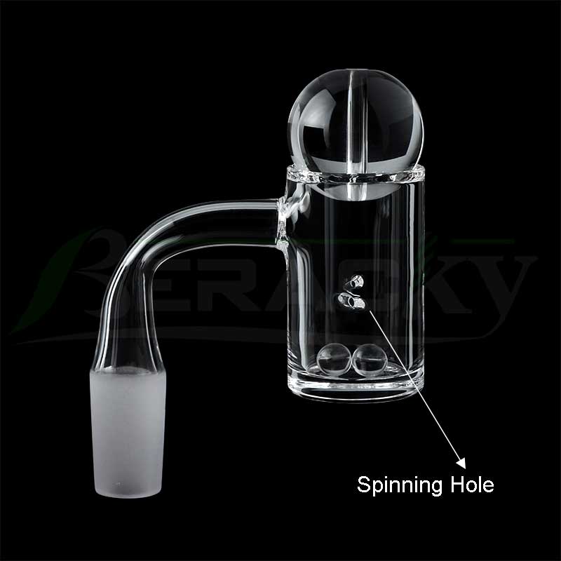 Beracky Beveled Edge Smoking Quartz Spinner Banger With Glass Bubble Carb Cap Terp Pearls 25mmOD Male Female Tourbillon Nails For Water Bongs Dab Ri
