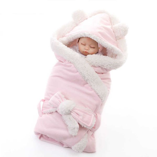 Winter Boys Girls Wrap Double Layer Fleece Swaddle wraps Sleeping Bag For Newborns Baby Bedding Blanket blankets kids