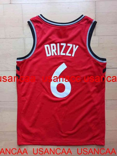 Stitched RARE Drake &quot;Drizzy&quot; #6 Swingman Jersey JERSEY custom men women youth basketball jersey XS-5XL 6XL