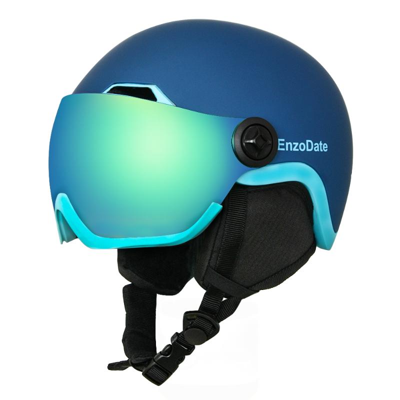 Ski Helmets EnzoDate Snow Helmet With Integrated Goggle Shield 2 In 1 Snowboard And Detachable Mask Night Vision Lens Anit Fog