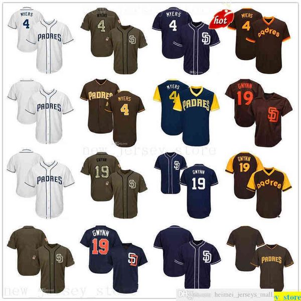 2022th Men Women Youth Kids Baseball Jerseys 4 Myers 19 Gwynn White Navy Brown Salute to Service Players Weekend All-Star Jersey