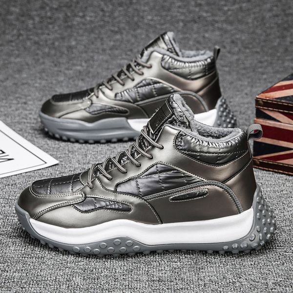 Martin Boots Men&#039;s Winter Shoes Waterproof and Antiskid Work Clothes Plush Warm Cotton Northeast Snow