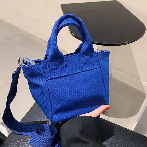 Candy Color Canvas Bag 2021 New Literary Hand Trend Leisure Women&#039;s One Shoulder Diagonal