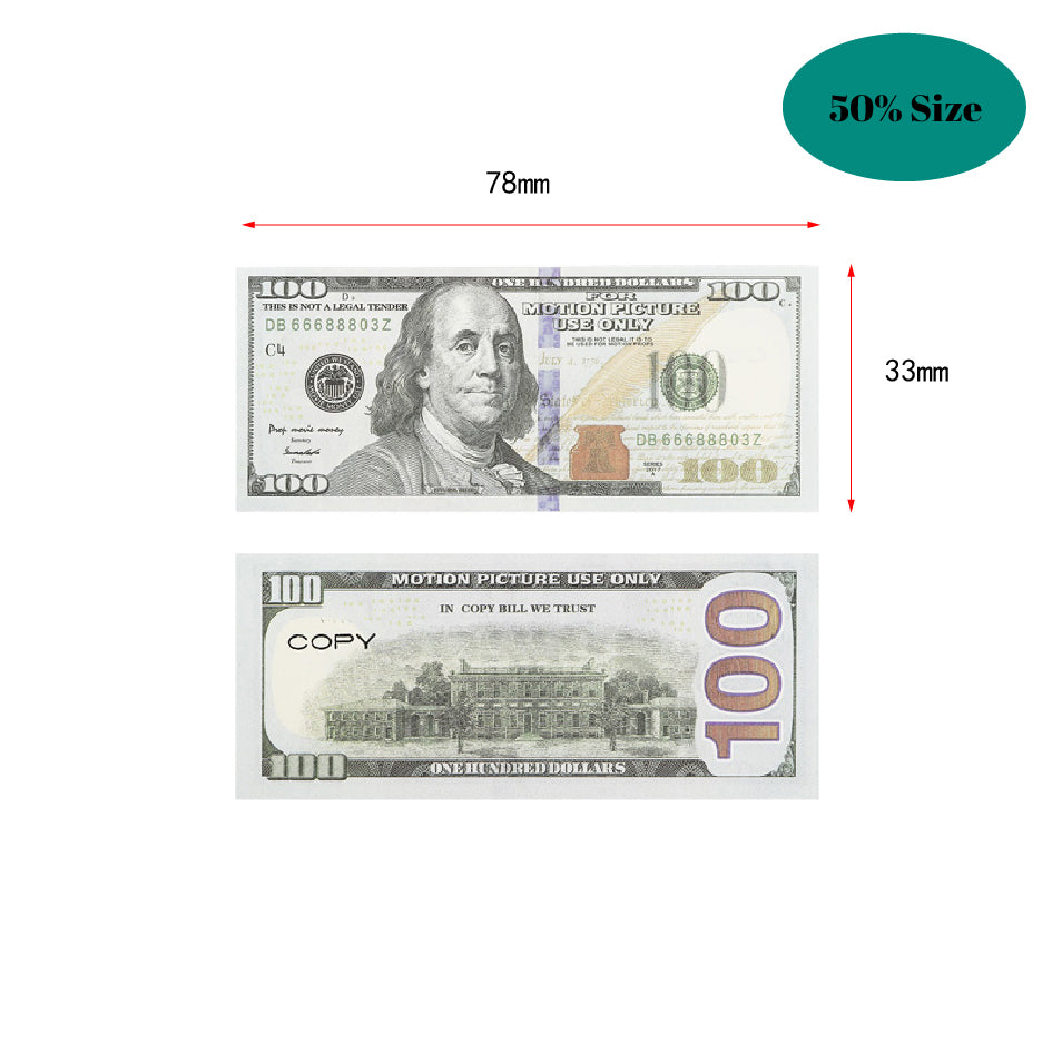 Replica US Fake money kids play toy or family game paper copy banknote 100pcs-pack