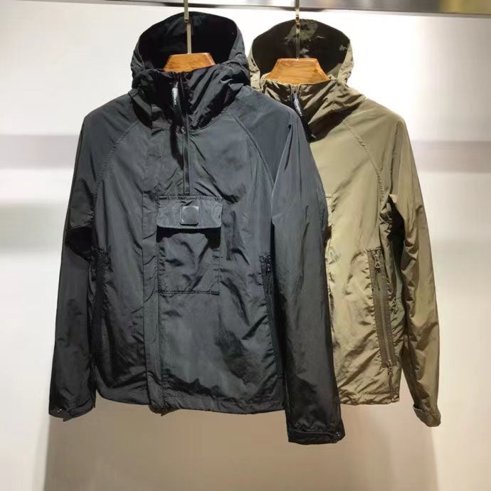 Topstoney CP Men&#039;s Outerwear jackets stone Coats spring and autumn island piece smock anorak nylon pure cotton fabric hoodie coat