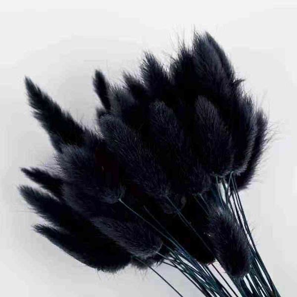 50Pcs-Lot Black Pampas Rabbit Tail Grass Artificial Flowers for Decoration Flores Plants Home Decor Trawa Pampasowa Wholesale 211108