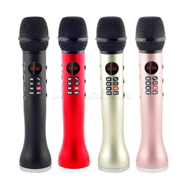 L-598 professional 9W Bluetooth karaoke microphone speaker portable wireless mini home KTV for Sing and music play Party With Retail Box New