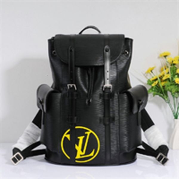 Business Brand Designer Luxury M55138 Leather 41709 Black with Yellow Seal Totes Backpack Women Backpacks Fashion Women Bags Shows Oxidized