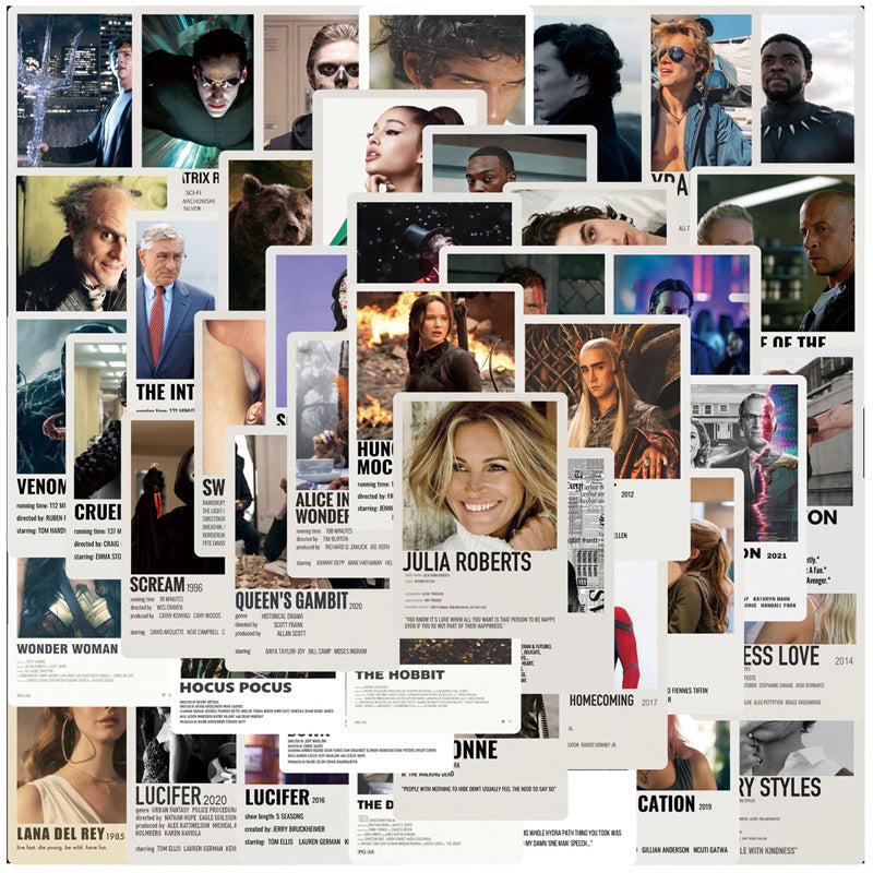 Notebook Movie Poster Waterproof Sticker PVC Personalized Graffiti Star Decal For Laptop Car Motorcycle Scooter Luggage Toy Gift DIY Stickers 100PCS