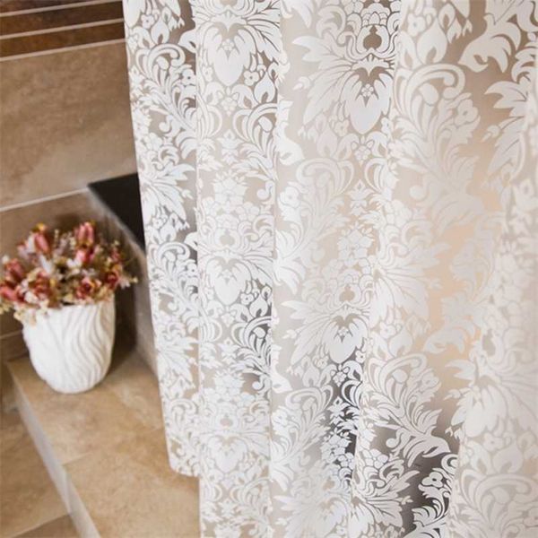 Morocco Waterproof PEVA Shower Curtain Home Bathroom With Hook Floral Mildew Bath 8 Sizes el 211116