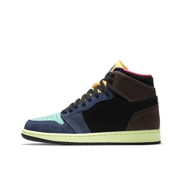 Shoes Travi Scot Dark Mocha 1s High Basketball Turbo Green Wolf Grey Sail Photon Dust University Blue Big Children Youth WomenJY3J