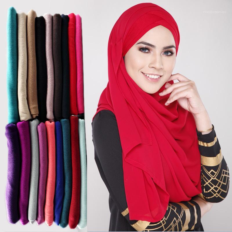 Scarves One Piece Women Scarf Cotton Hijab Lady Shawls And Wraps Head Neck Bandana Men