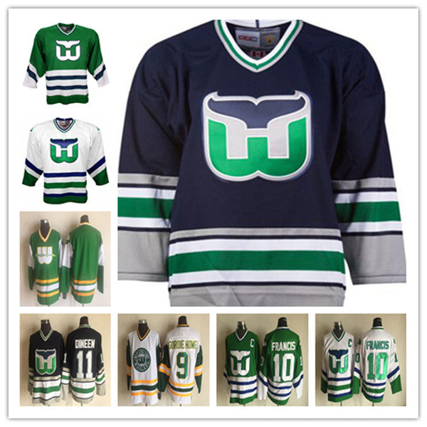 Custom Hartford Whalers Vintage CCM Hockey Jerseys Any Name Any Number Stitched Mike Liut CHRIS PRONGER Ron Francis VERBEEK Kevin Dineen Glen Wesley