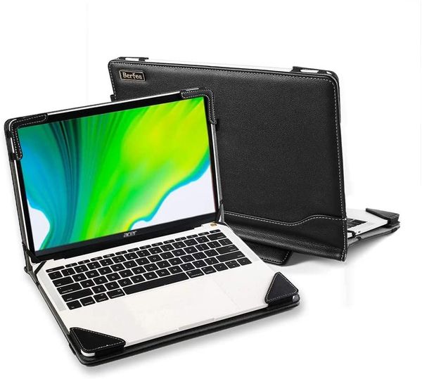 Laptop Case Cover for 14&quot; Acer Spin 3 SP314-51-54 14 inch Notebook Sleeve Bag PC Stand PU Leather Protective Skin