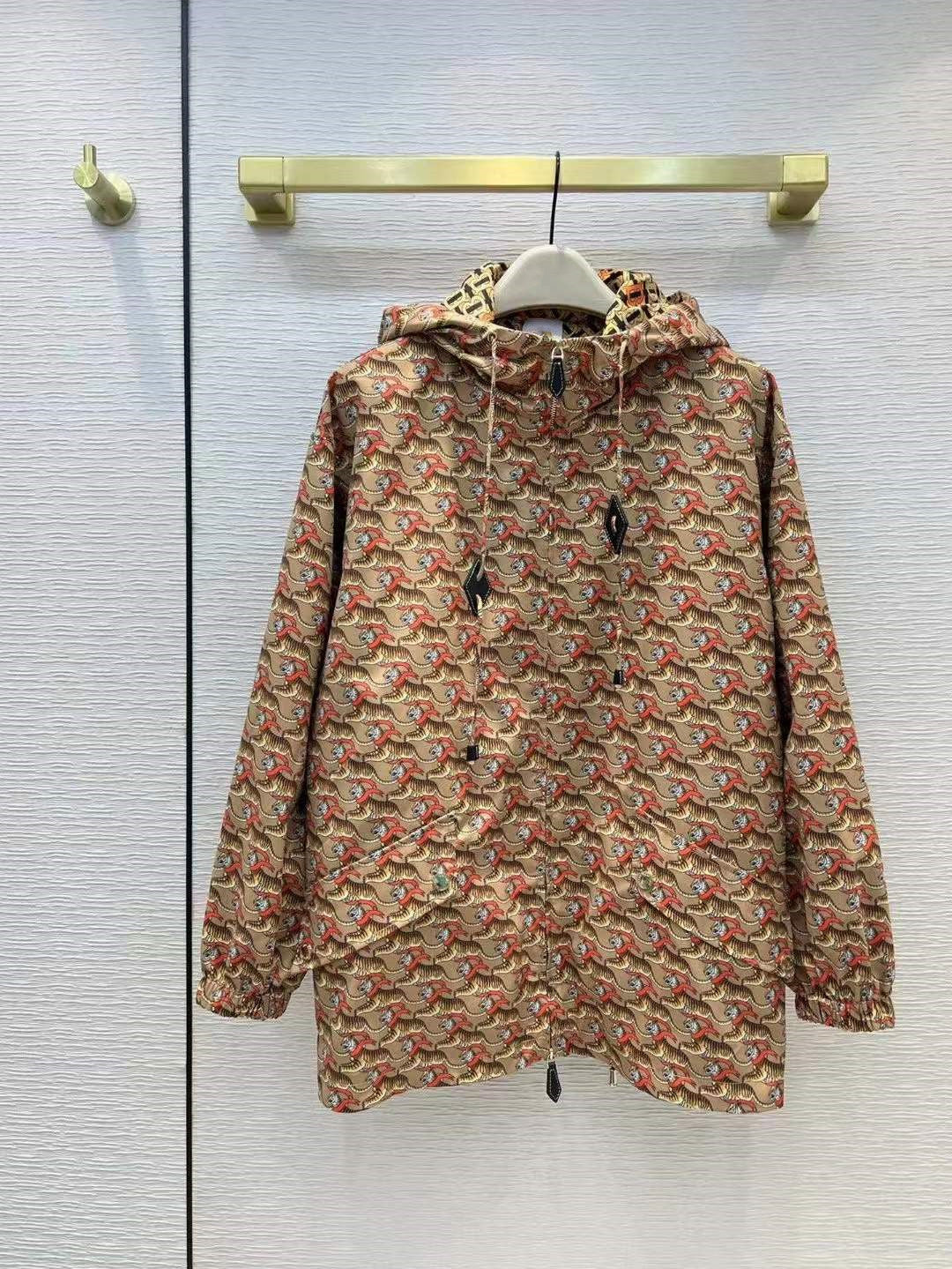 Milan Runway Jackets 2022 Spring Summer Long Sleeve Hooded Women&#039;s Designer Coats Brand Same Style Outerwear 0119-7