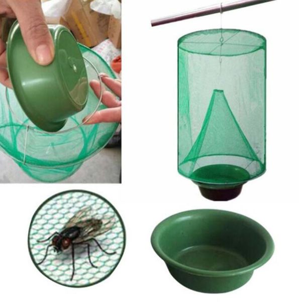 Fly Kill Pest Control Trap Tools Reusable Hanging Fly Catcher Killer Flytrap Zapper Cage Net Trap Garden Supplies Killer-flies