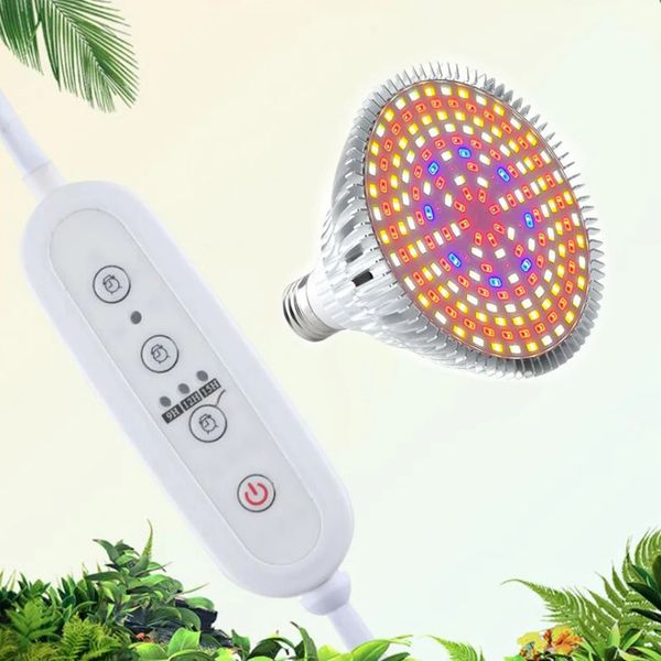 LED 180W Plant lights Full Spectrum Timing 184leds Grow Light Bulbs Flower Veg Growtent Growing Phyto Lamp Indoor Greenhouse Planter tent in