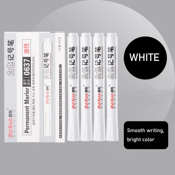 0637 Oily Waterproof White Marker Pen Graffiti Pens Permanent Gel Pencil Tire Painting Tyre Tread Environmental Pen Rotulador Blanco Resiste
