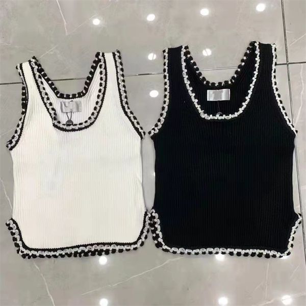 Women&#039;s Knited Tank Tops Crop Top Summer Tanks Camis Female Solid Elastic knit Slim Sleeveless Workout Vest Sleeveless Blouse With Roun