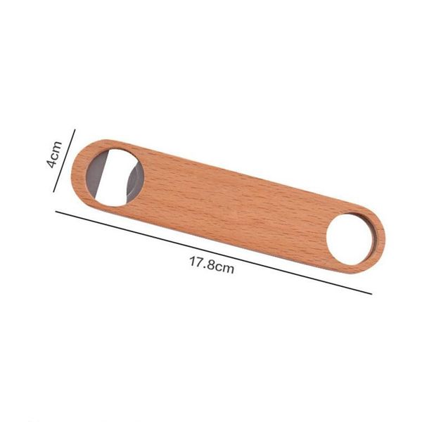 1pcs-lot DIY Wooden Stainless steel Large Flat Beer Bottle Opener Tool Bar Beer Wine Openers Custom logo