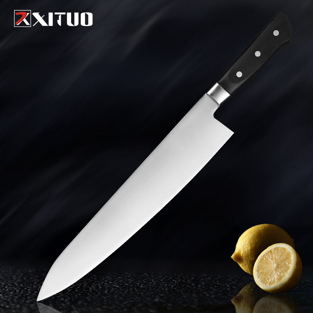 XITUO 12&quot; Inch Chef Knife Vegetable Meat Kitchen Knives 4Cr13 Stainless Steel Meat Cleaver Slicer Sharp Blade PP Plastic Handle
