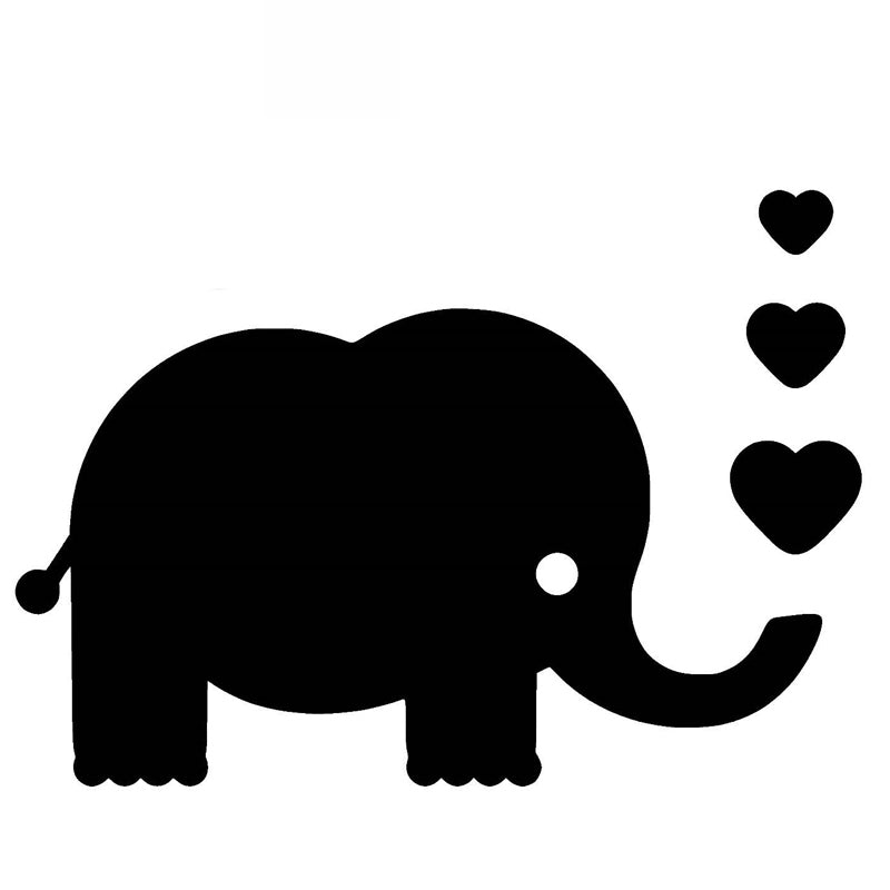 Cartoon Baby Elephant Baby Sticker High Quality Car Window Decoration Personality Waterproof Decal Black-white, 18cm*12cm