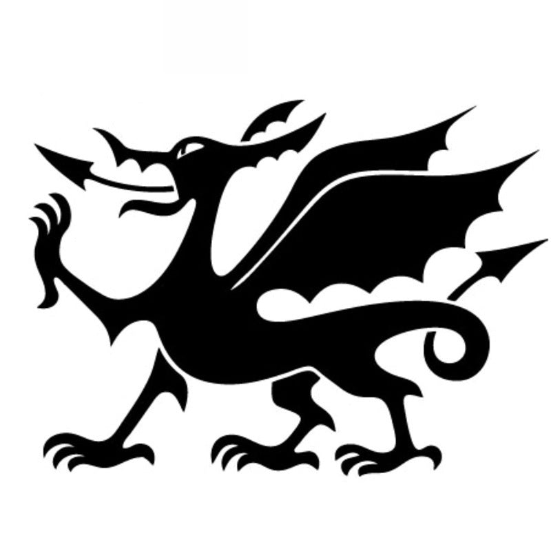 Cartoon Welsh Dragon Car Decals High Quality Car Window Decoration Personality Waterproof Decals Black-white, 16cm*11cm