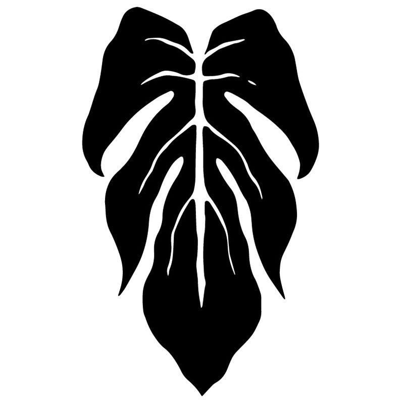 Leaf Pattern Plant Sticker High Quality Car Window Decoration Personality Waterproof Decal Black-white, 17cm*10cm